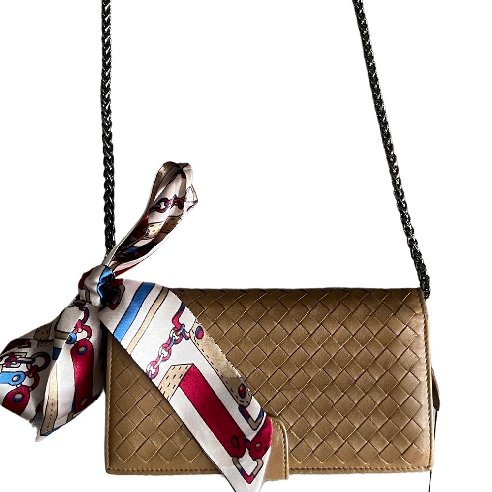 Bottega Veneta Camel Wallet/Clutch on Chain